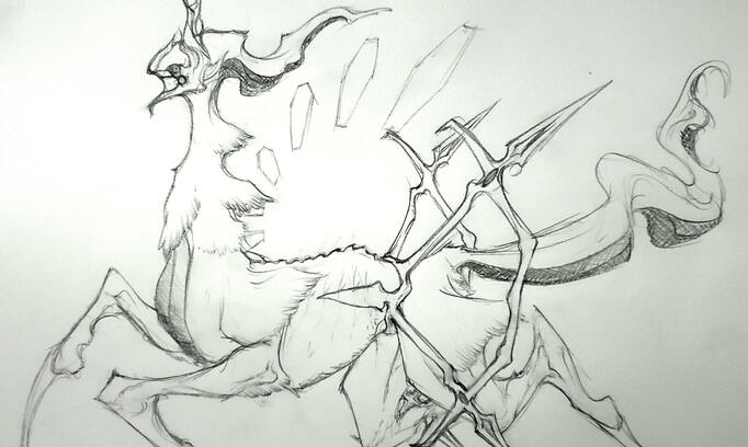 Arceus. Personal traditional artwork.
